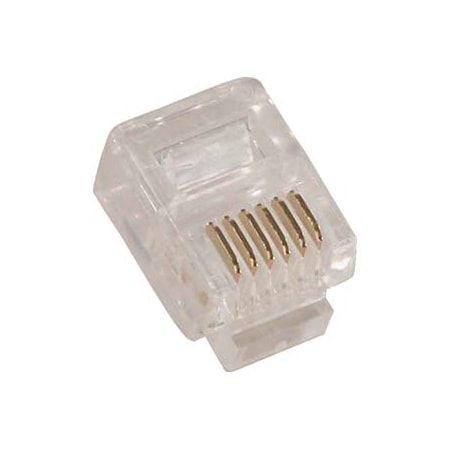 Bestlink Netware RJ12 (6P6C) Plug for Solid Round Wire, 100pk 170306